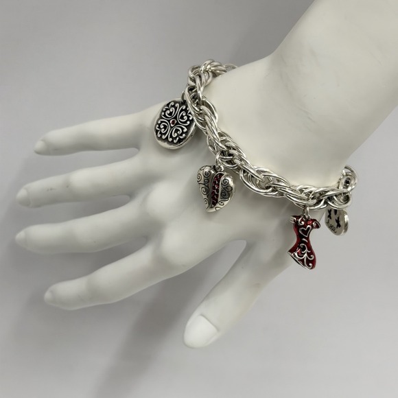 Brighton Heart of Hope Charm Bracelet Courage Love Hope Dream 7 1/2" - 8 1/2" - Picture 3 of 12